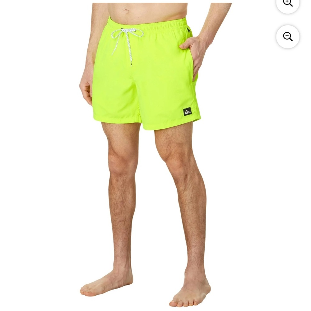 Quiksilver Men's Bright Neon Lime Swim Trunks Lined NWT Small